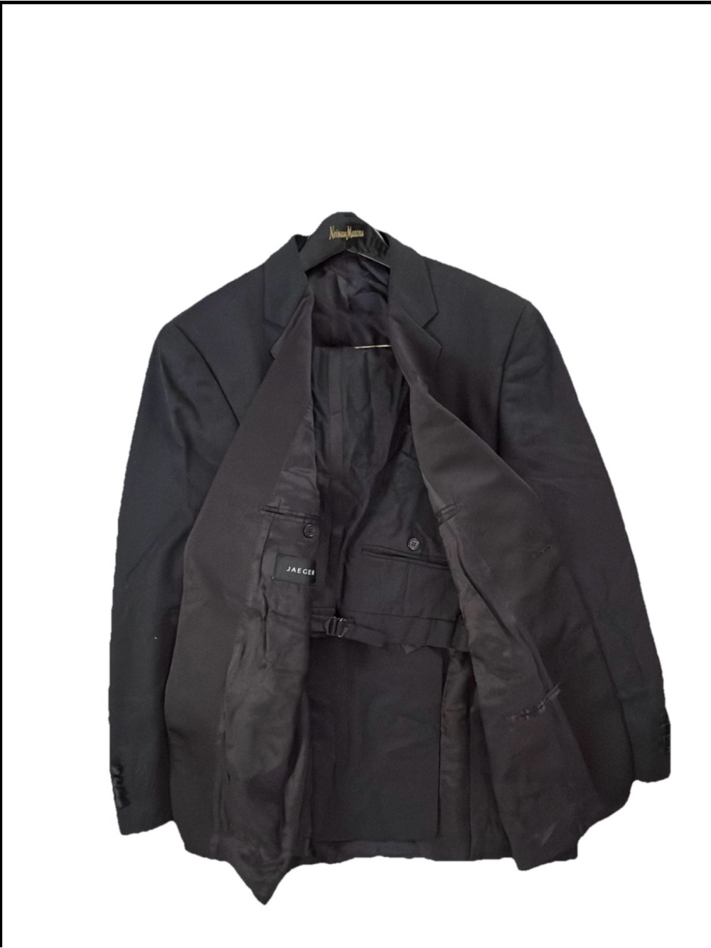 Jaeger London Men's Tuxedo Suit - 42R Jacket / Pants W 36- 100% Wool Black